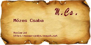 Mózes Csaba névjegykártya